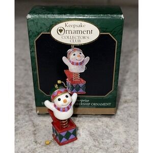 Hallmark Keepsake Snowy Surprise Miniature Membership Christmas Ornament 1999